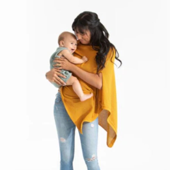 We are Amma Honey Cocoon Nursing Cover knit lightweight yellow one size - Picture 3 of 16